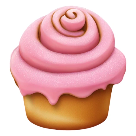 Light pink cinnamon roll with hot pink glittery icing  sticker