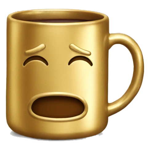 vintage Metallic Gold mug of coffe sticker