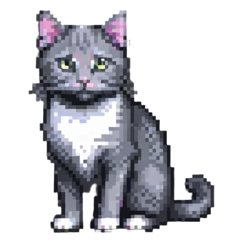 gray cat sticker