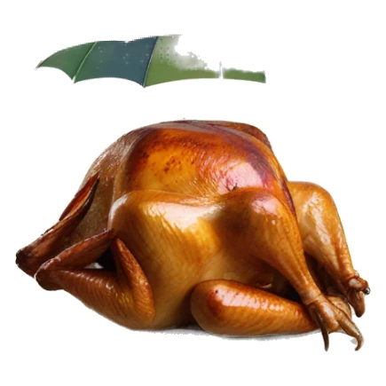 Thanksgiving turkey on beach sand with umbrella sticker