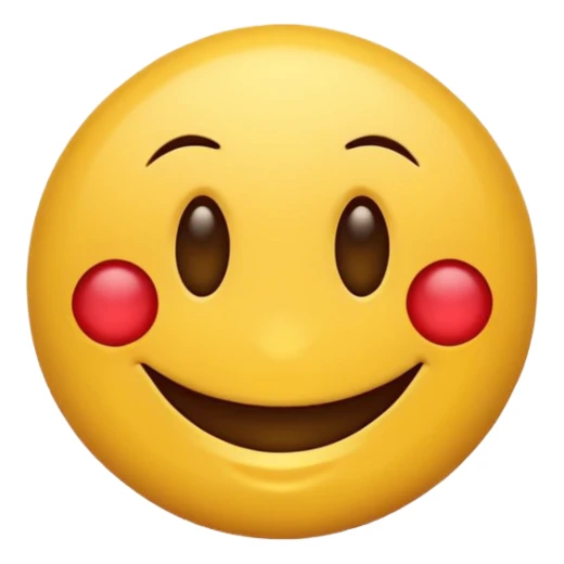 Smiley rond  qui rougis  parce qu’il est timide. Pas de sourire  sticker