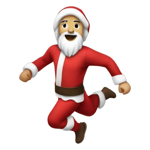 skipping sprint Jesus santa costume sticker