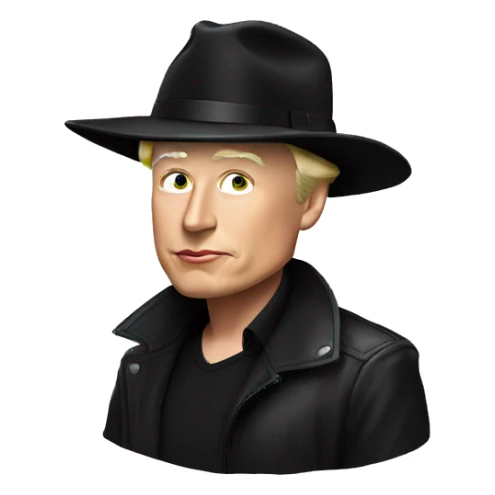 Elon musk wearing black trump hat  sticker