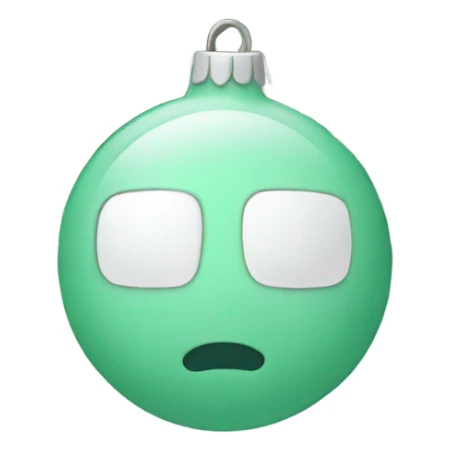 Pastel Green ornament with winter pin  sticker