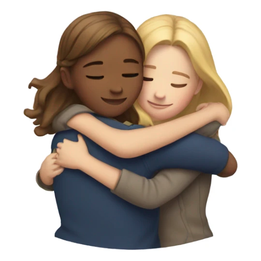 Girl hugging girl sticker