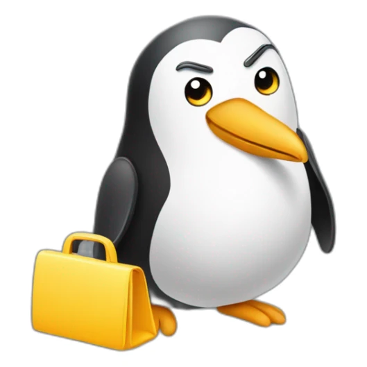 Pingouin qui montre son pc ger sticker