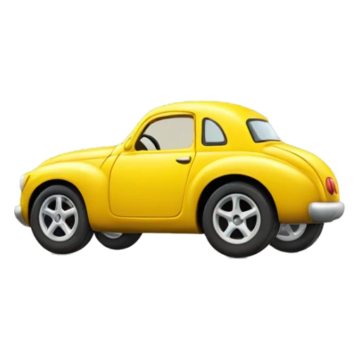 petite voiture jaune de côté sticker