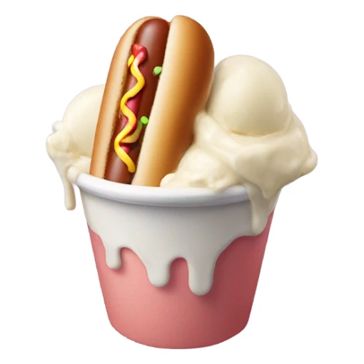 Hot dog in a cup of ice cream sticker