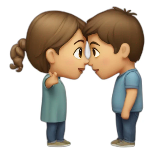 Boy & girl kiss sticker