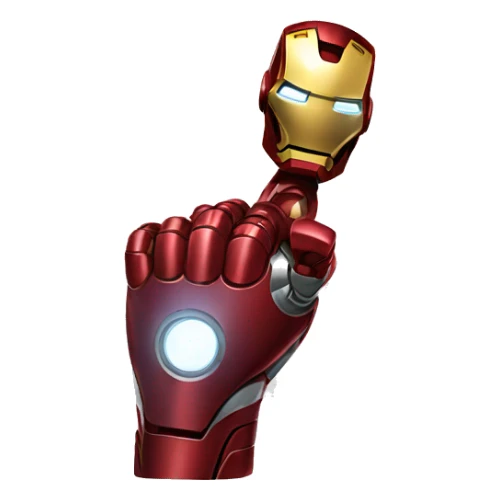 iron man showing no with his thumb sticker
