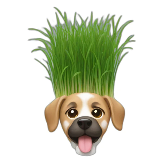 dog grass hanging from mouth sticker