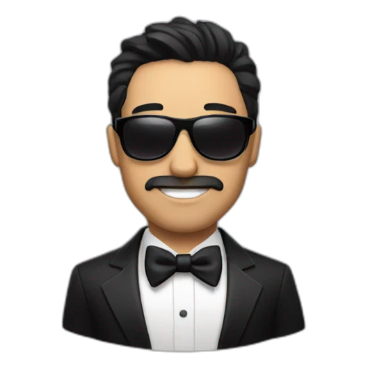 Man with tuxedo and dark sunglasses, dark hair sticker