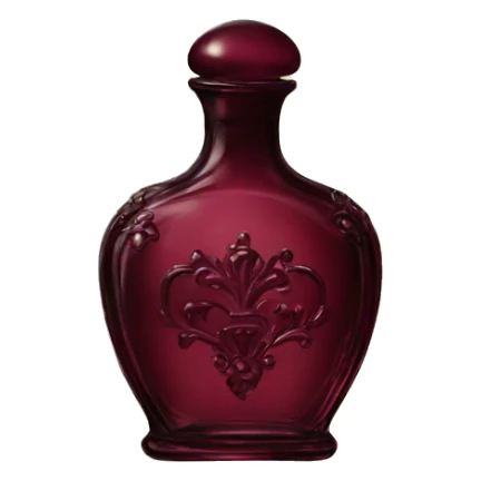 Burgundy glass Victorian perfume bottle  sticker