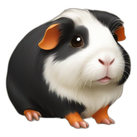 guinea pig black orange white mixed colours with legs sticker