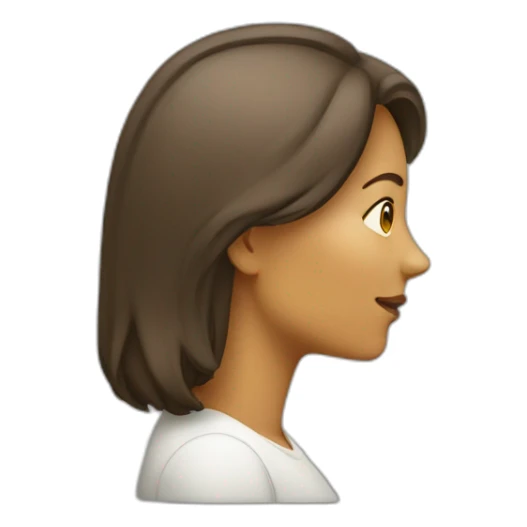 female profile in profile with a hump in the nose sticker