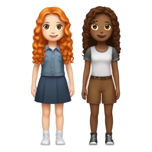 Best friends. A ginger and a brunette girl sticker