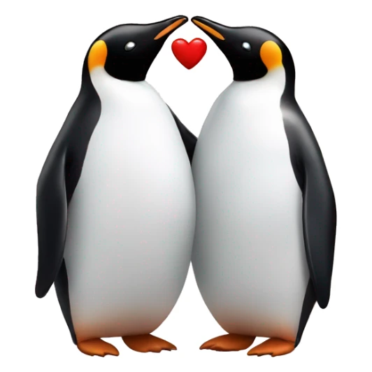 Penguin couple with a heart in the middle  sticker
