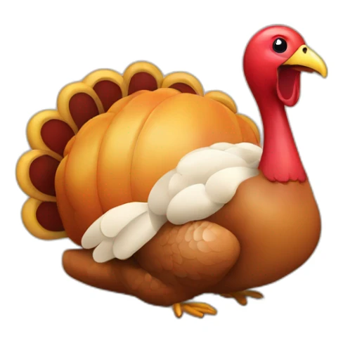 happy Thanksgiving turkey saying "Eat more veggies )" sticker