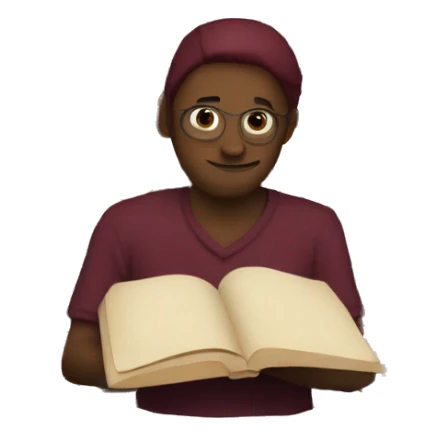 Reading maroon books sticker