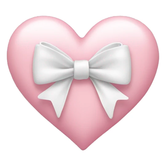 Pastel pink heart with white bow sticker