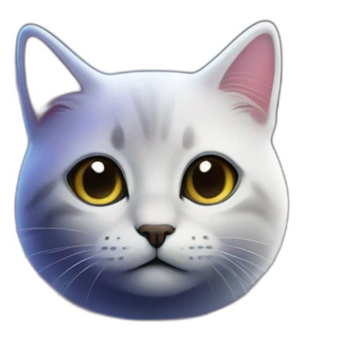 surprising small cat face on spreading out nebula with dark cosmic space background sticker