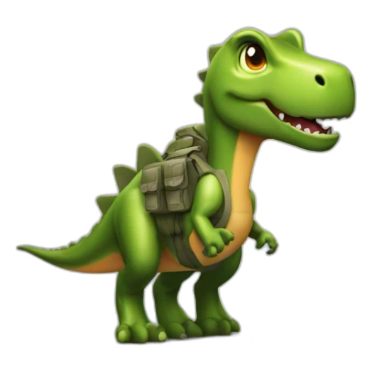 Modifica el emoji de dinosaurio Apple y ponle un chaleco antibalas táctico militar  sticker