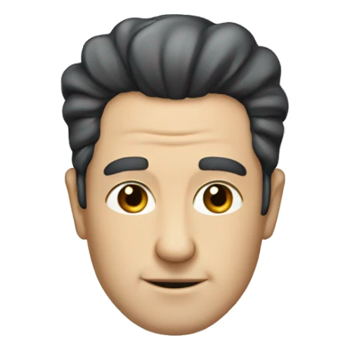 50 year old white man with black hair, receding hairline, no beard sticker