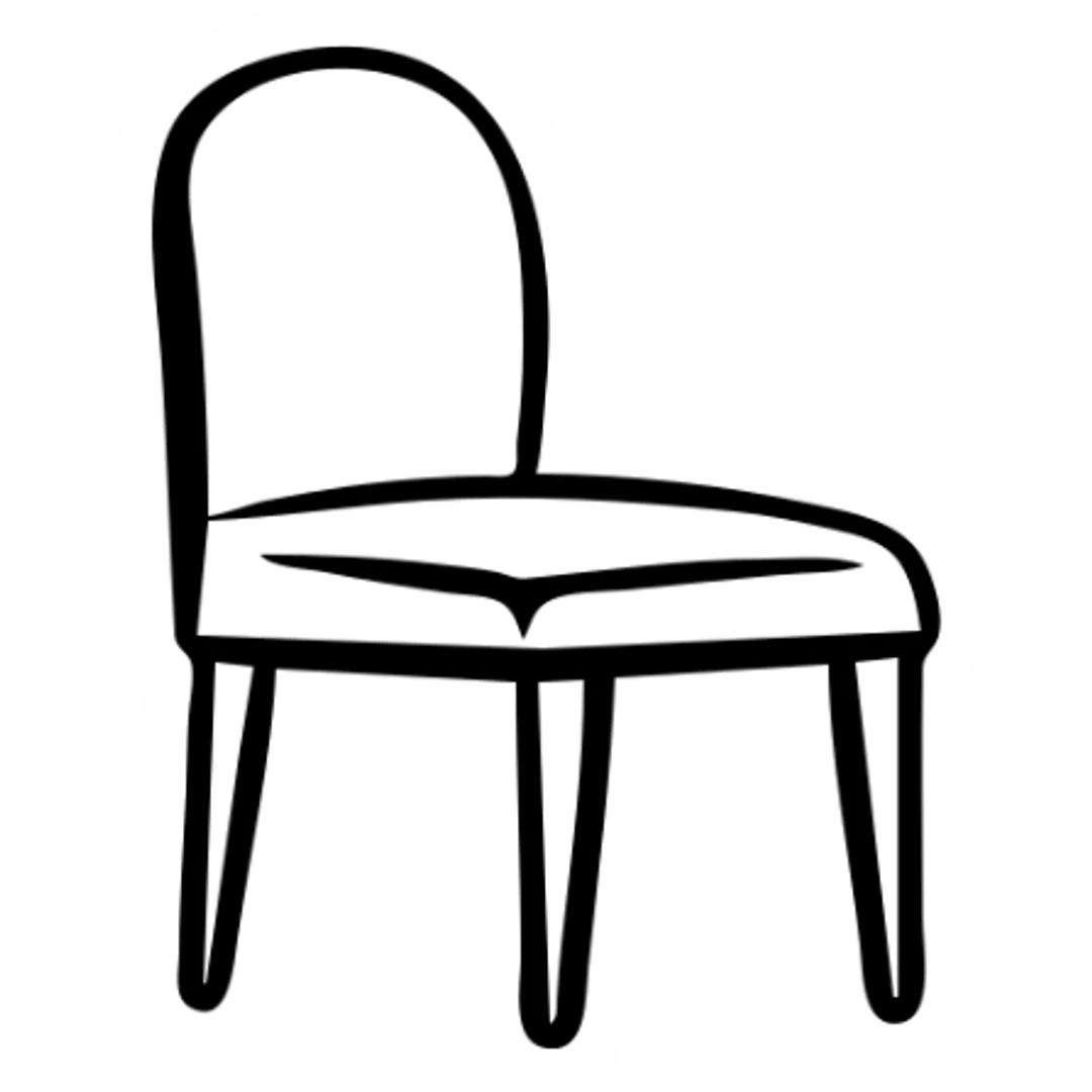 A standard chair, furniture piece for sitting sticker