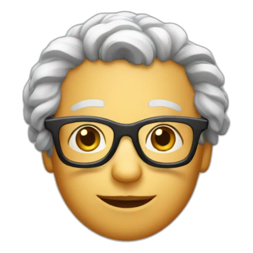 wise life coach with hair and glasses sitting  sticker