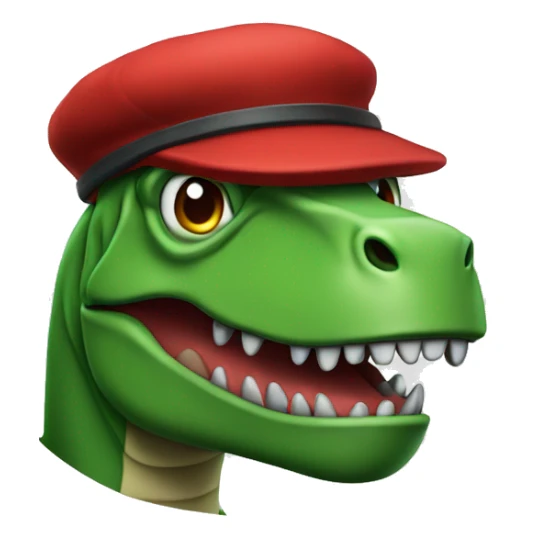 Green Trex wearing red beret and eyeglasses  sticker