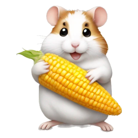 Hamster holding corn sticker