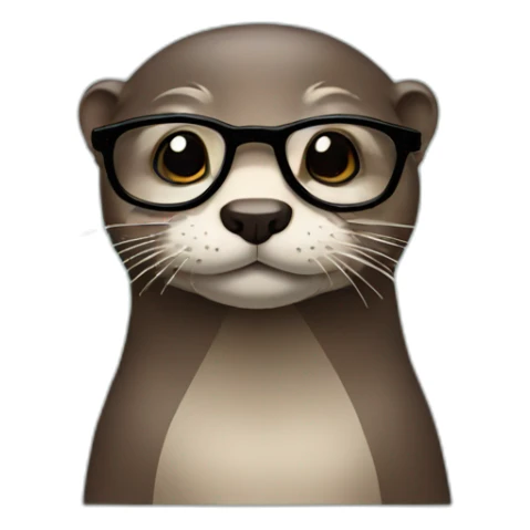 otter with glasses sticker