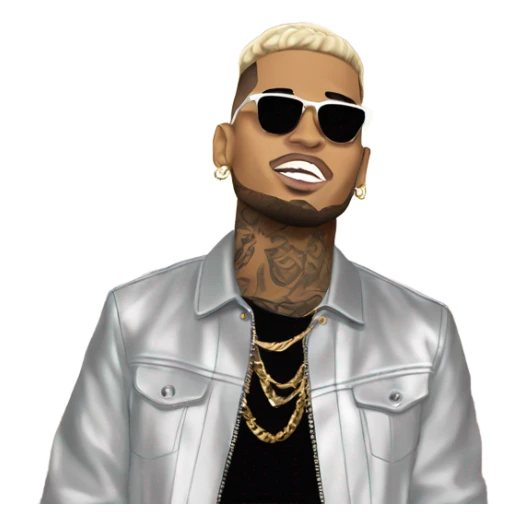 Chris Brown on stage with spotlights shining on him sticker