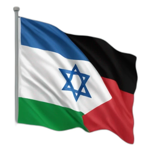 Israël flag on top of a Palestinian flag sticker