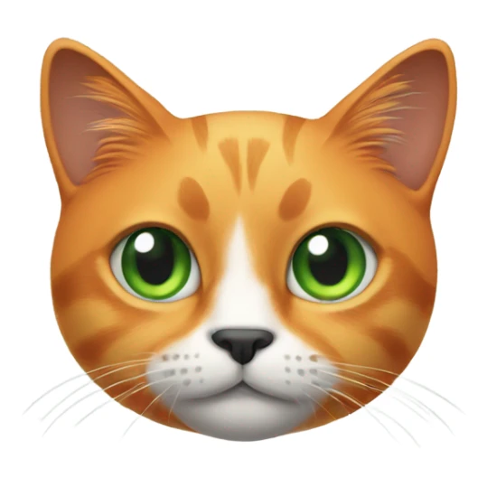 orange cat with little black and white color with green eyes sticker