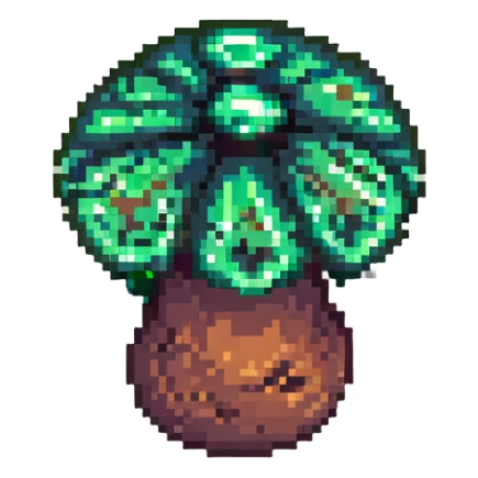glowing mushroom with green glow sticker