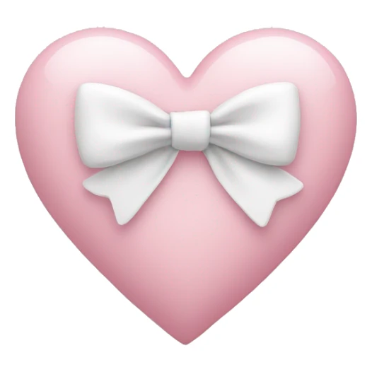 Pastel pink heart with white bow sticker