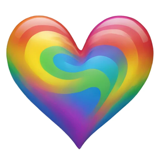 Rainbow heart sticker
