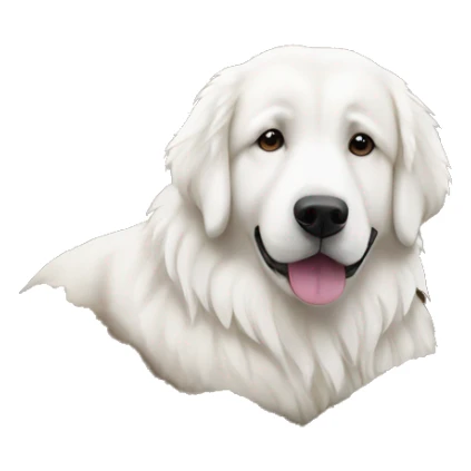 Great Pyrenees laying on a pile of dirt sticker