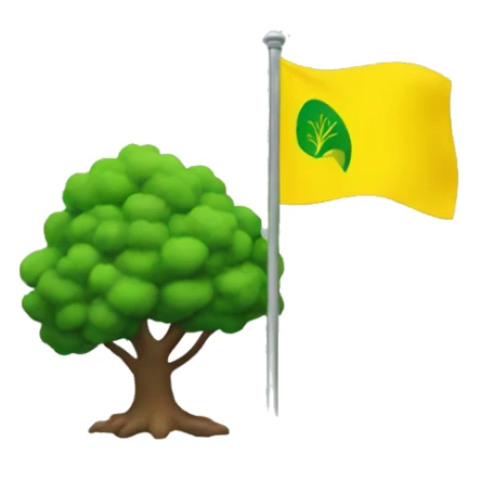 yellow flag with green tree in the middle waving sticker
