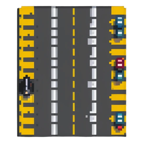 tiny simple road with crosswalk icon, modern colors, minimal details, small size sticker