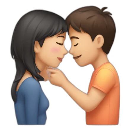 a boy kissing his girlfriend sticker