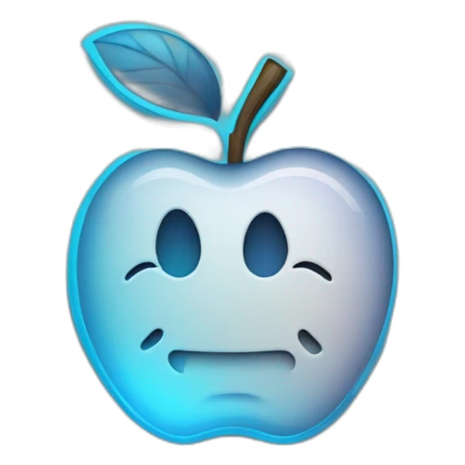 Apple Logo mit blauen neon licht sticker