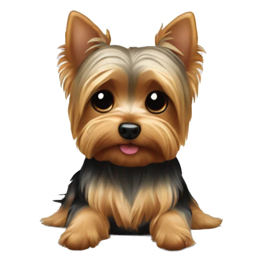 Yorkie dog laying on a pillow sticker