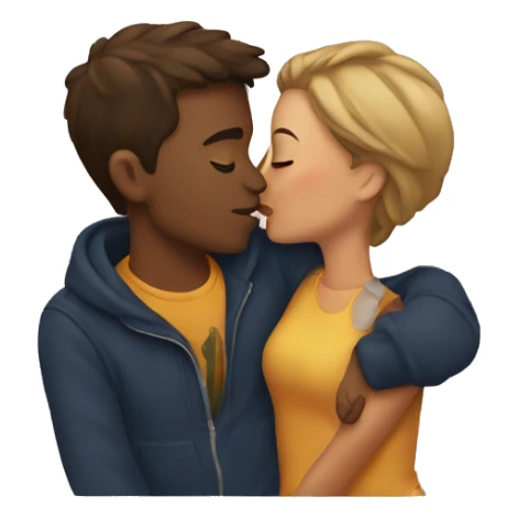 the couple kissing each others sticker