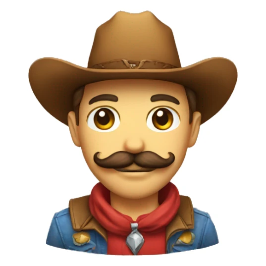 Un chat avec une moustache de cowboy  sticker