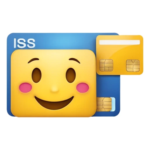 Happy emoji with a credit card sticker