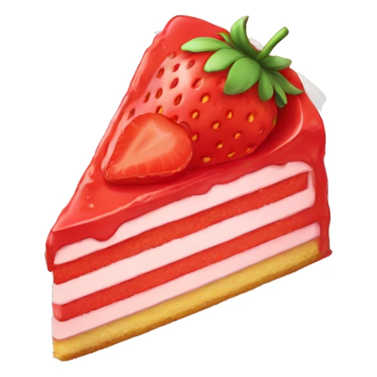 slice of strawberry cake with no dish sticker