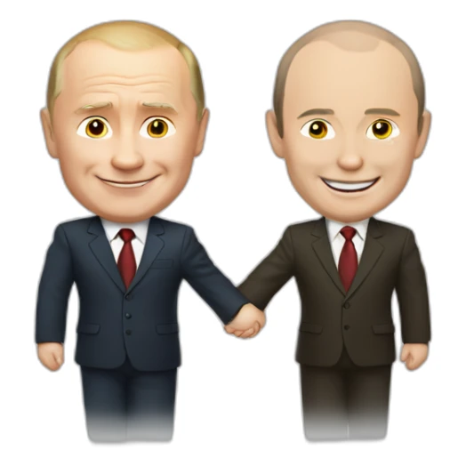 Putin and Netanjahu holding hands weile smiling to the camera sticker