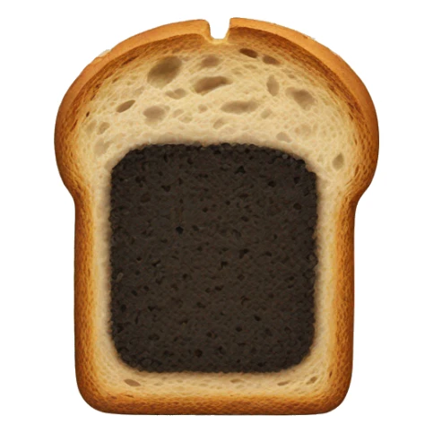 a glass with a slice of black bread on top sticker